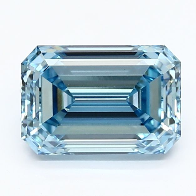 Lab-Grown Emerald Diamond - 2.09 Carats, Fancy Vivid Blue Color, VVS2 Clarity - Certified by IGI - Report Number: LG643409493