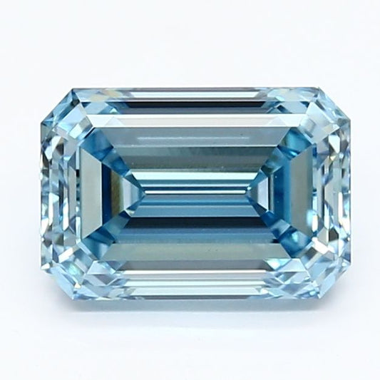 Lab-Grown Emerald Diamond - 2.09 Carats, Fancy Vivid Blue Color, VVS2 Clarity - Certified by IGI - Report Number: LG643409493