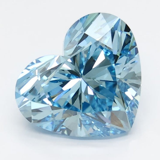 Lab-Grown Heart Diamond - 3.01 Carats, Fancy Vivid Blue Color, VS1 Clarity - Certified by IGI - Report Number: LG677548568