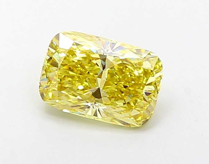 Lab-Grown Cushion Diamond - 1.58 Carats, Fancy Vivid Yellow Color, VS1 Clarity - Certified by IGI - Report Number: LG683540739