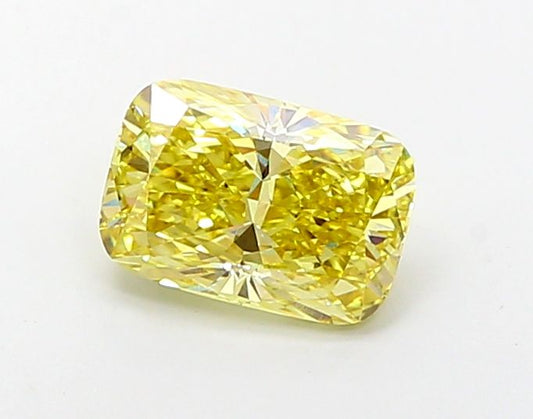Lab-Grown Cushion Diamond - 1.58 Carats, Fancy Vivid Yellow Color, VS1 Clarity - Certified by IGI - Report Number: LG683540739