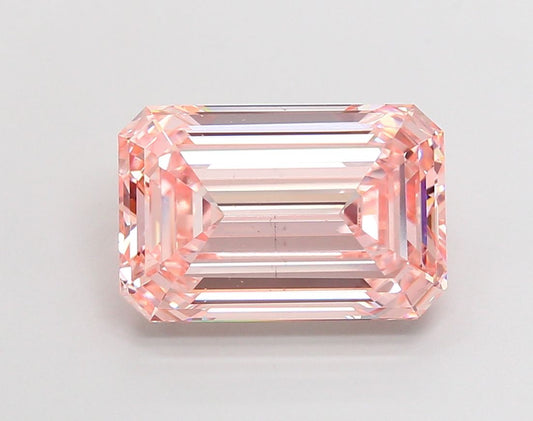 Lab-Grown Emerald Diamond - 6.01 Carats, Fancy Intense Pink Color, VS2 Clarity - Certified by IGI - Report Number: LG668458092
