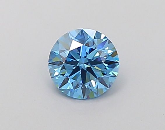 Lab-Grown Round Diamond - 0.73 Carats, Fancy Vivid Blue Color, VVS1 Clarity - Certified by IGI - Report Number: LG677505787