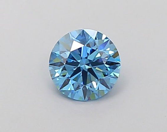 Lab-Grown Round Diamond - 0.73 Carats, Fancy Vivid Blue Color, VVS1 Clarity - Certified by IGI - Report Number: LG677505787