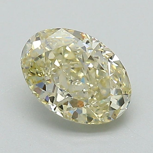 Lab-Grown Oval Diamond - 1.01 Carats, Fancy Yellow Color, VS2 Clarity - Certified by IGI - Report Number: LG647424592