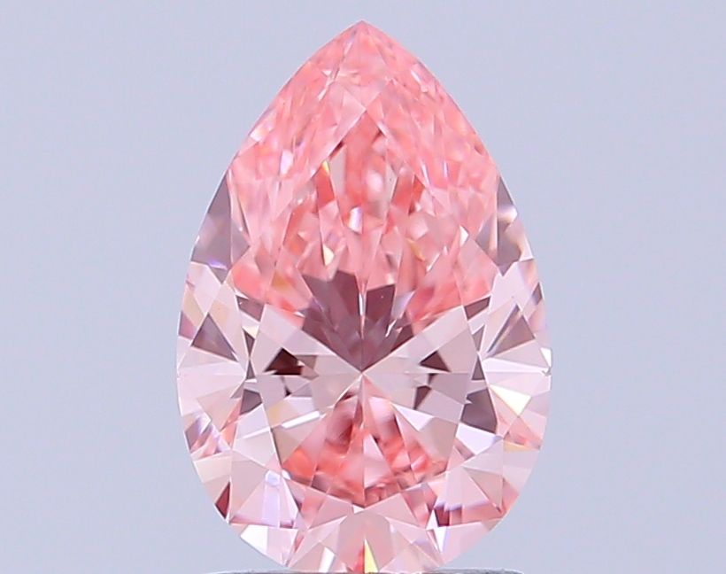 Lab-Grown Pear Diamond - 1.45 Carats, Fancy Intense Pink Color, VS1 Clarity - Certified by IGI - Report Number: LG665421367