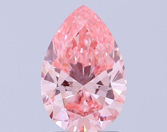 Lab-Grown Pear Diamond - 1.45 Carats, Fancy Intense Pink Color, VS1 Clarity - Certified by IGI - Report Number: LG665421367