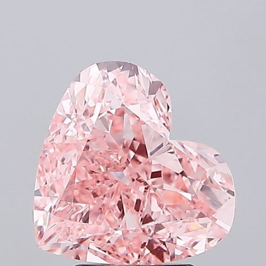 Lab-Grown Heart Diamond - 3.98 Carats, Fancy Vivid Pink Color, VS1 Clarity - Certified by IGI - Report Number: LG691524036