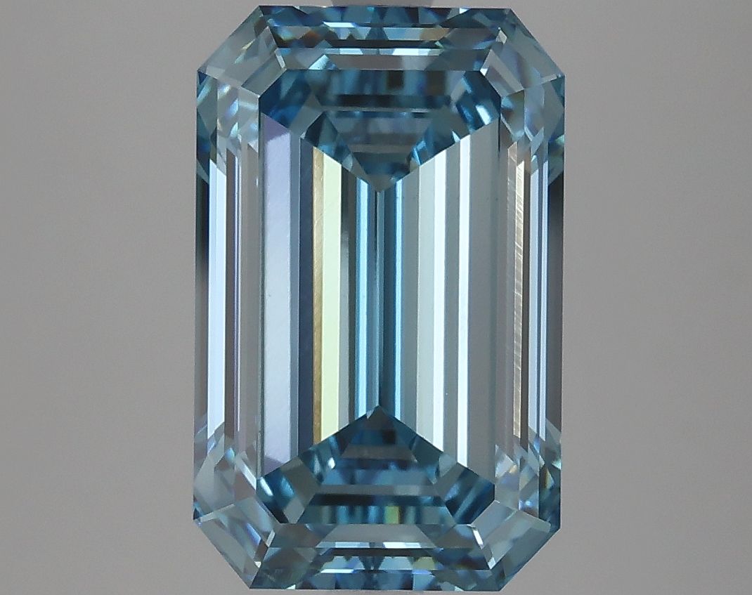 Lab-Grown Emerald Diamond - 4.97 Carats, Fancy Intense Blue Color, VVS2 Clarity - Certified by IGI - Report Number: LG621483221