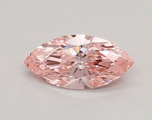 Lab-Grown Marquise Diamond - 0.62 Carats, Fancy Vivid Pink Color, VVS2 Clarity - Certified by IGI - Report Number: LG669450174