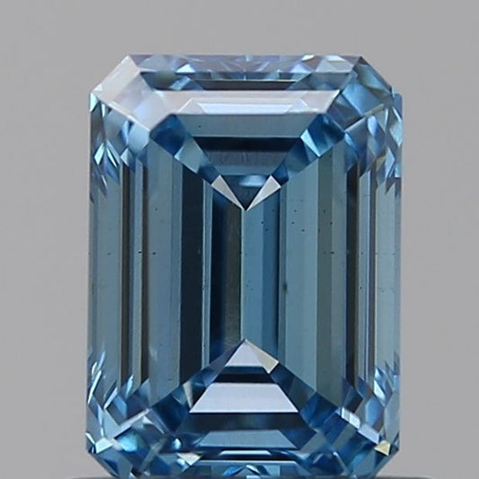 Lab-Grown Emerald Diamond - 0.86 Carats, Fancy Intense Blue Color, VS1 Clarity - Certified by IGI - Report Number: LG582360143