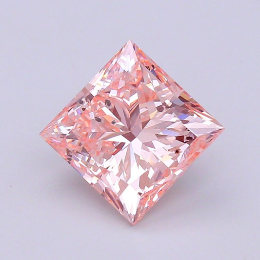 Lab-Grown Princess Diamond - 5.11 Carats, Fancy Pink Color, SI2 Clarity - Certified by IGI - Report Number: LG536200124