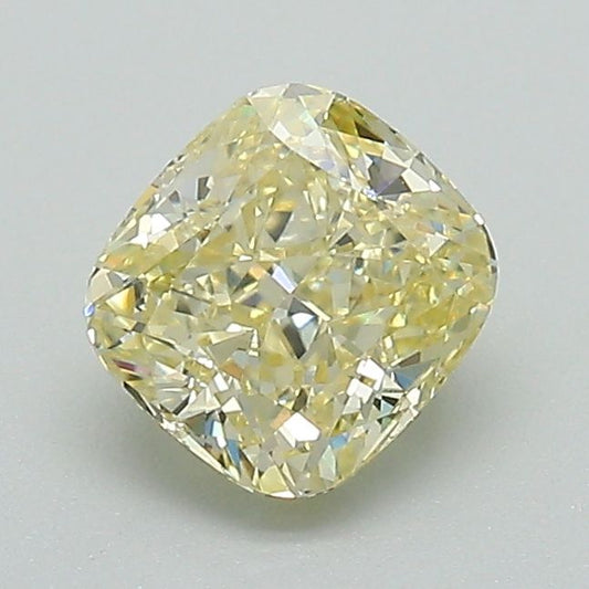 Lab-Grown Cushion Diamond - 1.0 Carats, Fancy Yellow Color, VS1 Clarity - Certified by IGI - Report Number: LG648485043