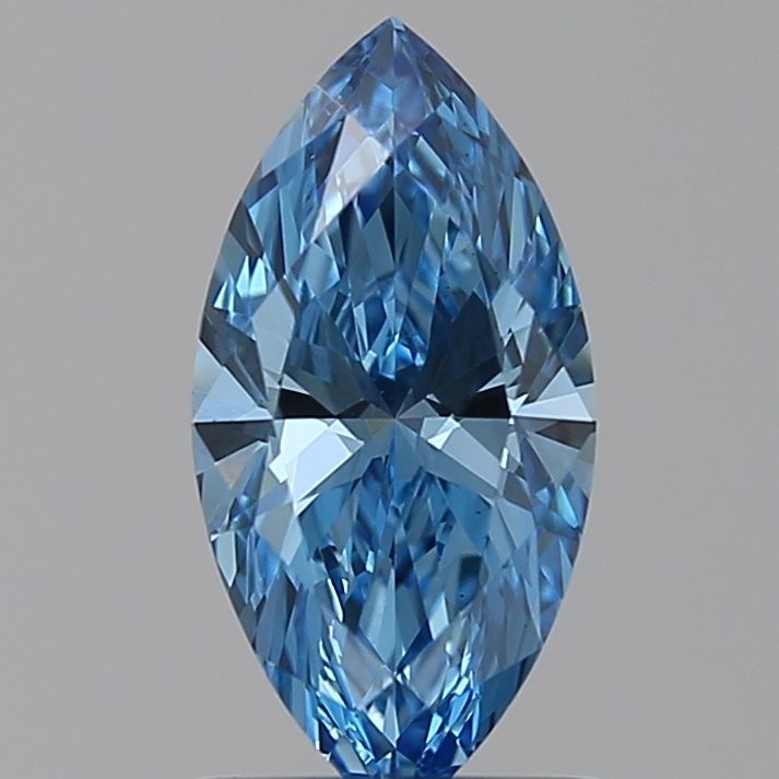 Lab-Grown Marquise Diamond - 1.01 Carats, Fancy Vivid Blue Color, VVS2 Clarity - Certified by IGI - Report Number: LG619452219
