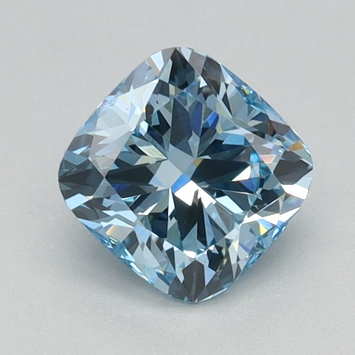 Lab-Grown Cushion Diamond - 0.83 Carats, Fancy Intense Blue Color, VS1 Clarity - Certified by IGI - Report Number: LG626424797