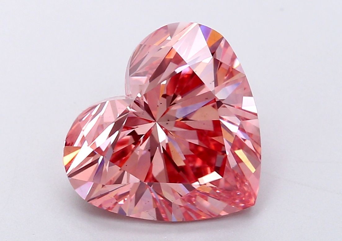 Lab-Grown Heart Diamond - 5.08 Carats, Fancy Vivid Pink Color, VS2 Clarity - Certified by IGI - Report Number: LG588348662