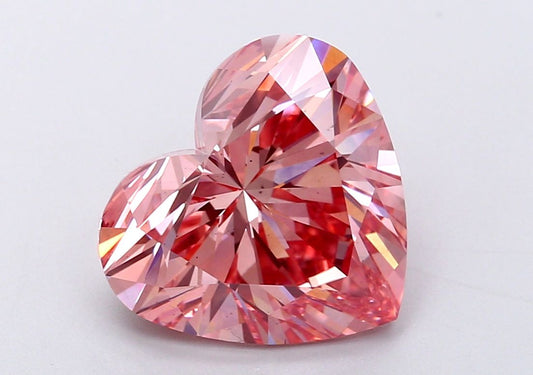 Lab-Grown Heart Diamond - 5.08 Carats, Fancy Vivid Pink Color, VS2 Clarity - Certified by IGI - Report Number: LG588348662