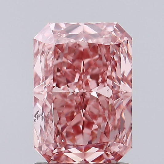 Lab-Grown Radiant Diamond - 1.57 Carats, Fancy Vivid Pink Color, VS1 Clarity - Certified by IGI - Report Number: LG633436236