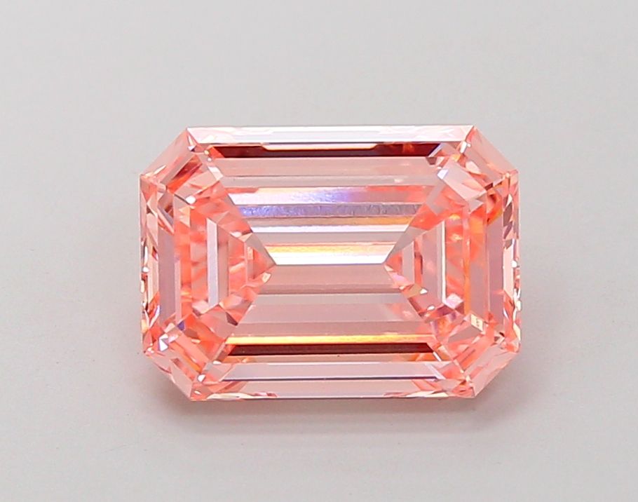 Lab-Grown Emerald Diamond - 3.05 Carats, Fancy Intense Pink Color, VVS2 Clarity - Certified by IGI - Report Number: LG668476480