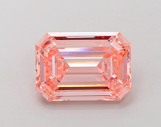 Lab-Grown Emerald Diamond - 3.05 Carats, Fancy Intense Pink Color, VVS2 Clarity - Certified by IGI - Report Number: LG668476480
