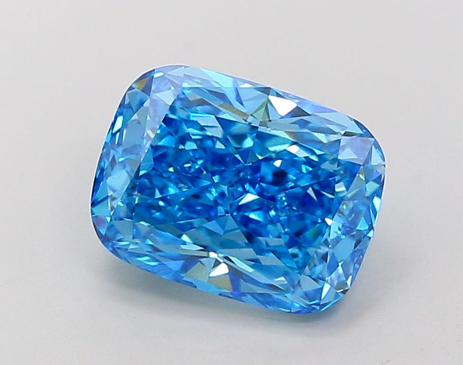 Lab-Grown Cushion Diamond - 4.08 Carats, Fancy Vivid Blue Color, VS1 Clarity - Certified by IGI - Report Number: LG684506672