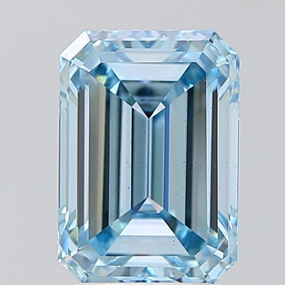 Lab-Grown Emerald Diamond - 2.53 Carats, Fancy Intense Blue Color, VS1 Clarity - Certified by IGI - Report Number: LG685563645