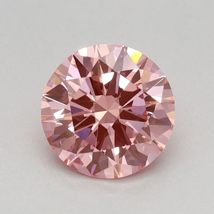 Lab-Grown Round Diamond - 0.51 Carats, Fancy Vivid Pink Color, VVS2 Clarity - Certified by IGI - Report Number: LG674552651