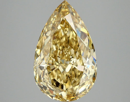 Lab-Grown Pear Diamond - 5.07 Carats, Fancy Intense Yellow Color, VS2 Clarity - Certified by IGI - Report Number: LG668428148