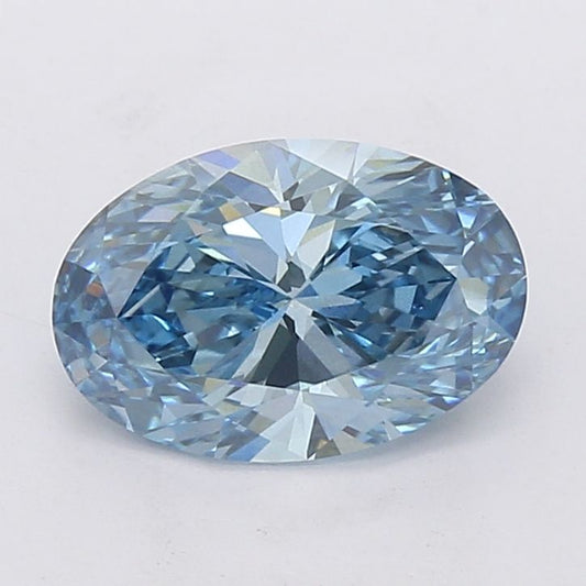 Lab-Grown Oval Diamond - 2.56 Carats, Fancy Vivid Blue Color, VS2 Clarity - Certified by IGI - Report Number: LG660484002