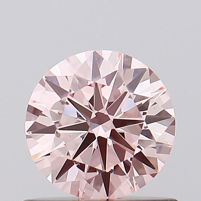 Lab-Grown Round Diamond - 0.63 Carats, Fancy Pink Color, VS1 Clarity - Certified by IGI - Report Number: LG689580154