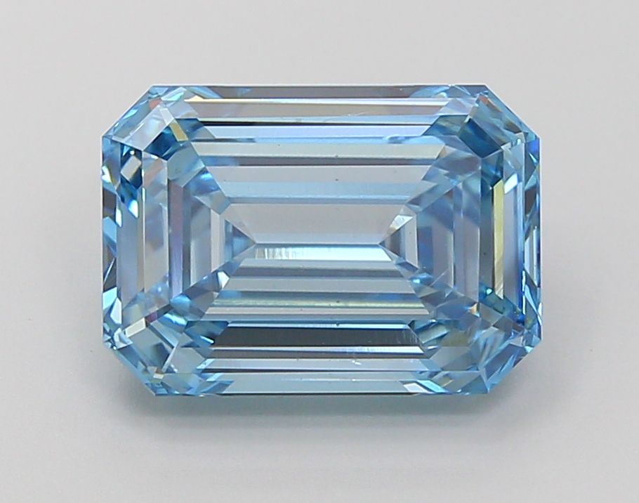 Lab-Grown Emerald Diamond - 5.05 Carats, Fancy Intense Blue Color, VS2 Clarity - Certified by IGI - Report Number: LG660483152