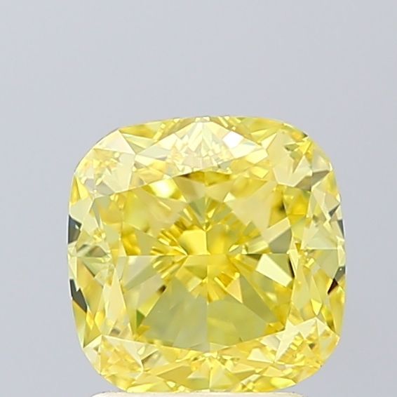 Lab-Grown Cushion Diamond - 2.03 Carats, Fancy Vivid Yellow Color, VVS2 Clarity - Certified by IGI - Report Number: LG623435872