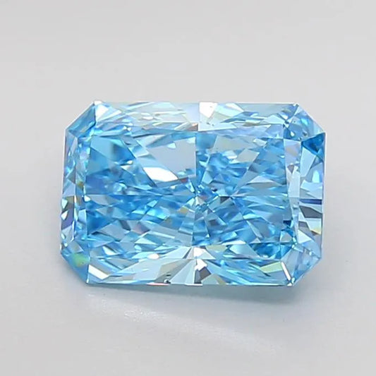 3.01ct Radiant Lab Grown Diamond (Colour Fancy Vivid Blue, Clarity VS2, IGI Certified)