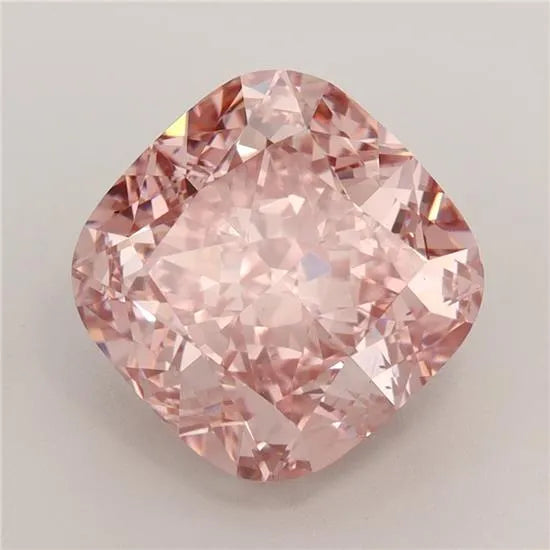 4,10 ct Kissen-Brillant im Labor gezüchteter Diamant (Farbe: Fancy Vivid Brownish Pink, Reinheit: VS1, IGI-zertifiziert)