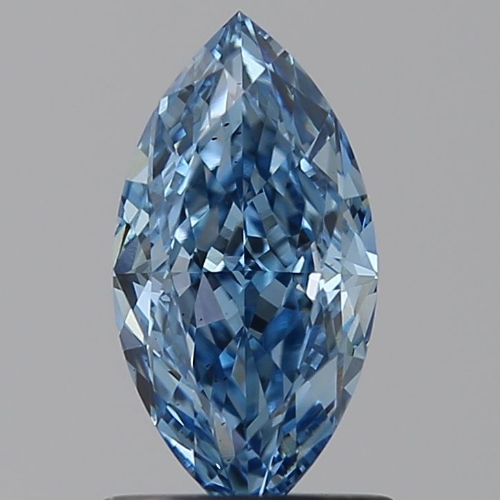 Lab-Grown Marquise Diamond - 1.01 Carats, Fancy Vivid Blue Color, VS1 Clarity - Certified by IGI - Report Number: LG635490545