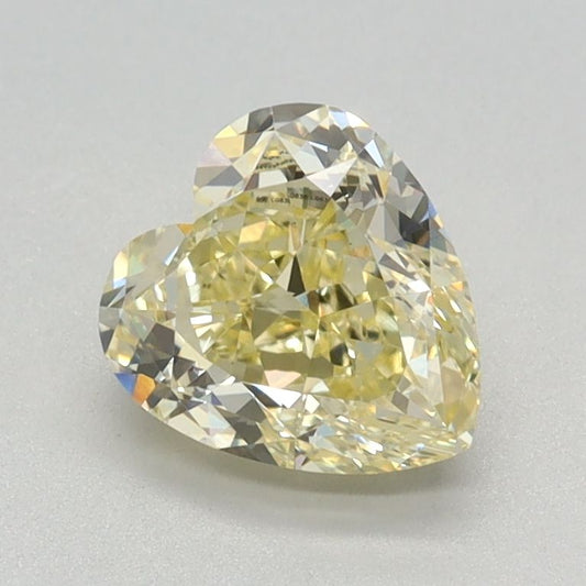 Lab-Grown Heart Diamond - 1.18 Carats, Fancy Intense Yellow Color, VVS2 Clarity - Certified by IGI - Report Number: LG638408593