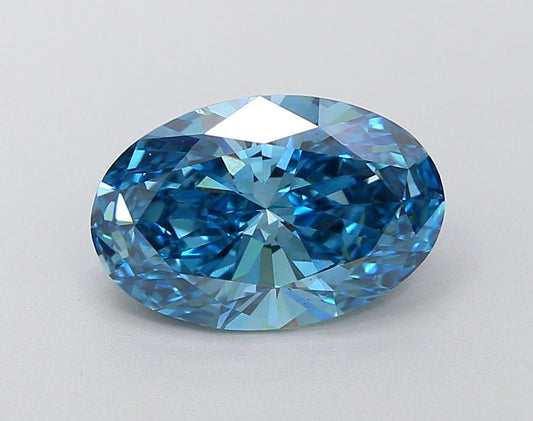 Lab-Grown Oval Diamond - 3.51 Carats, Fancy Vivid Blue Color, VS1 Clarity - Certified by IGI - Report Number: LG648408550