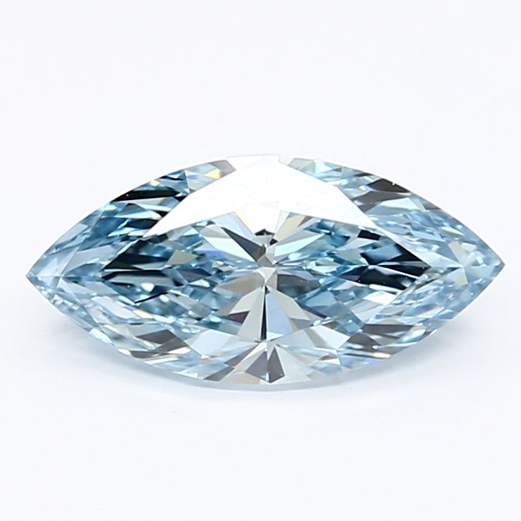 Lab-Grown Marquise Diamond - 1.15 Carats, Fancy Vivid Blue Color, VVS2 Clarity - Certified by IGI - Report Number: LG626498191