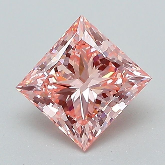 Lab-Grown Princess Diamond - 1.08 Carats, Fancy Intense Pink Color, VS1 Clarity - Certified by IGI - Report Number: LG631463535