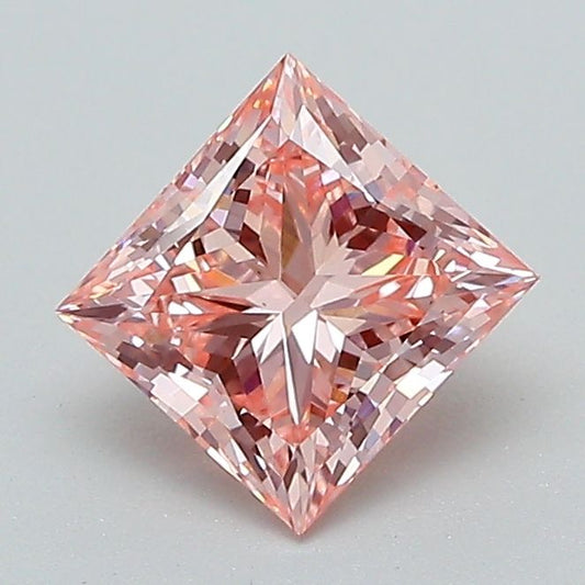 Lab-Grown Princess Diamond - 1.08 Carats, Fancy Intense Pink Color, VS1 Clarity - Certified by IGI - Report Number: LG631463535