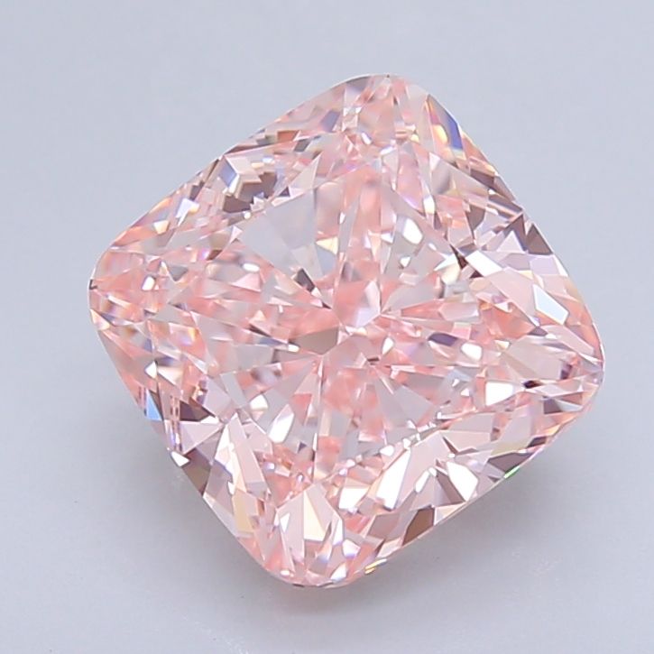 Lab-Grown Cushion Diamond - 4.06 Carats, Fancy Intense Pink Color, VVS2 Clarity - Certified by IGI - Report Number: LG638405139