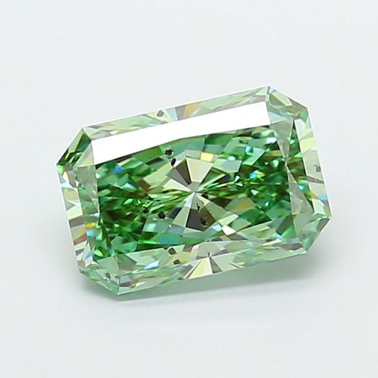 Radiant 3.07ct Fancy Vivid Green SI2 - Cut • IGI • LG800639664