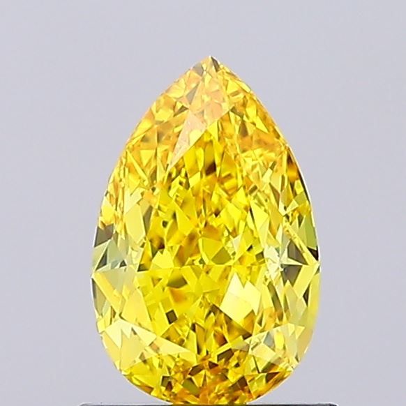 Lab-Grown Pear Diamond - 1.05 Carats, Fancy Vivid Yellow Color, VVS1 Clarity - Certified by IGI - Report Number: LG673415344