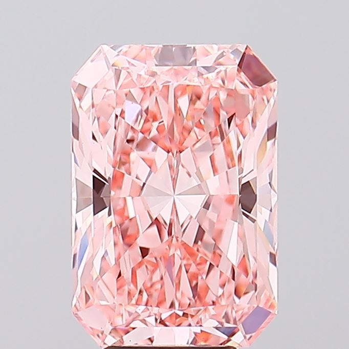 Lab-Grown Radiant Diamond - 5.09 Carats, Fancy Vivid Pink Color, VS1 Clarity - Certified by IGI - Report Number: LG689519561