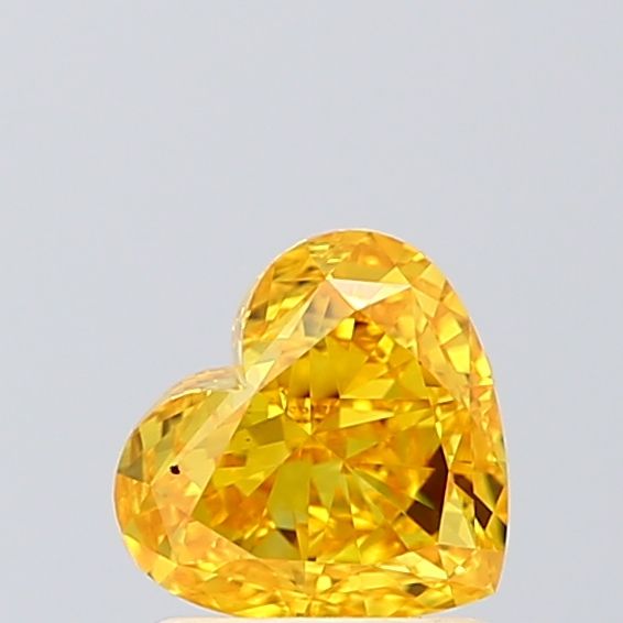 Lab-Grown Heart Diamond - 1.13 Carats, Fancy Vivid Yellow Color, VS1 Clarity - Certified by IGI - Report Number: LG607332913
