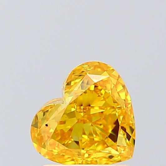 Lab-Grown Heart Diamond - 1.13 Carats, Fancy Vivid Yellow Color, VS1 Clarity - Certified by IGI - Report Number: LG607332913