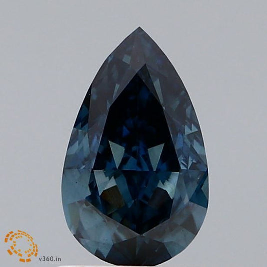 Lab-Grown Pear Diamond - 1.05 Carats, Fancy Deep Blue Color, VS2 Clarity - Certified by IGI - Report Number: LG629471550