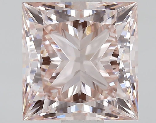 Lab-Grown Princess Diamond - 1.51 Carats, Fancy Pink Color, VS1 Clarity - Certified by IGI - Report Number: LG632473234
