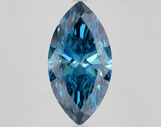 Lab-Grown Marquise Diamond - 5.52 Carats, Fancy Vivid Blue Color, VS2 Clarity - Certified by IGI - Report Number: LG683583766