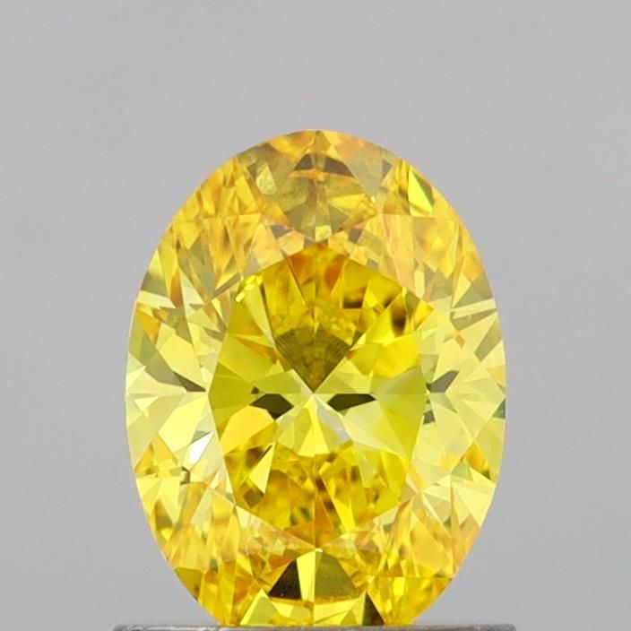 Lab-Grown Oval Diamond - 1.0 Carats, Fancy Vivid Yellow Color, VVS1 Clarity - Certified by IGI - Report Number: LG691539999